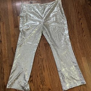 Open Edit sequin pants- silver/beige - size 2X